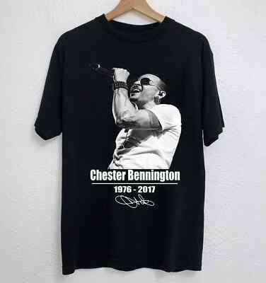 NEW Chester Bennington 1976-2017 Short Sleeve Black All Size Shirt AL08.webp