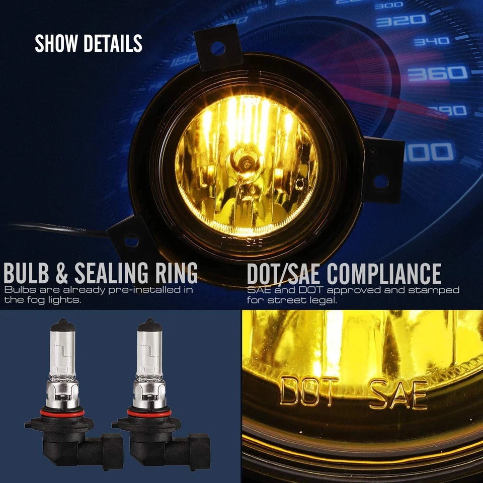 For 2001 2002 2003 Ford Ranger Fog Lights Front Bumper Lamps Yellow Lens LH & RH - Image 2 of 4