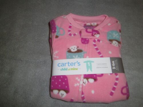 NEW CARTER'S BABY GIRLS ONE PIECE PAJAMA SLEEPER SIZE 3-6 MONTH PINK