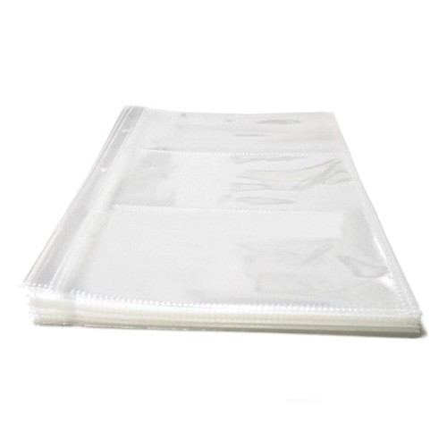 10PC 3 Grids Pocket Currency Page Money Banknote Album Collection Storage Sheets - Picture 6 of 7