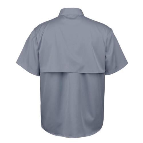 Mens Short Sleeve Fishing Shirt Wicking Fabric Sun Protection Casual Button Down - Picture 7 of 13