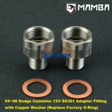 SS301 Turbo Oil Feed Line Adapter Fitting for 94~98 5.9L 12v Cummins Dodge USA