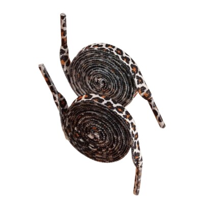 Flat Polyester Shoelaces 120cm Leopard Prints Shoe Lace for Adults Kids Trainers