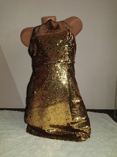 Brand New Gold Sequin Dress Pretty Little Thing sz M/L