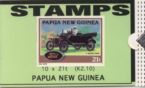PAPUA NEW GUINEA 1994 HISTORICAL CARS 10 X 21t FORD MODEL"T" 1920 BOOKLET MNH