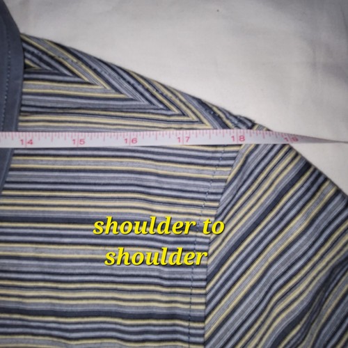 Linksoul Sz M Polo Shirt Mens Blue Stripe Luxury Cotton Tempus Fugit Casual Golf - Picture 12 of 13