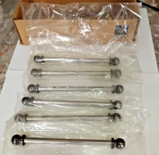 NOS Hager Stainless Hinge Pins 5" w Brass Ball Tip Pewter Finish 1712 Set of 6