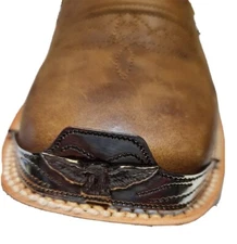 New Silver Tone Eagle Cowboy Biker Boot Tips Toe Plates Guards Square Toed Boots