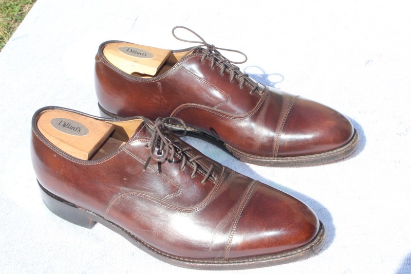 JOHNSTON & MURPHY SHOES SIZE 9.5 D BROWNS MADE IN USA OPTIME  IN GREAT CONDITION