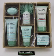 Almay Hypo-Allergenic Spa Collection 7 Piece Set - Lotion, Body Wash, Sponge++