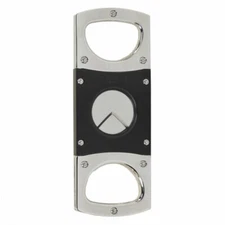 Elie Bleu 2 Finger, Double V Cigar Cutter, Satin Black Finish EBC1000 New In Bpx