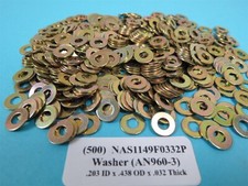 (500) NAS1149F0332P / AN960-3 Washers for #10-32 Screw & AN3- Bolts Aircraft