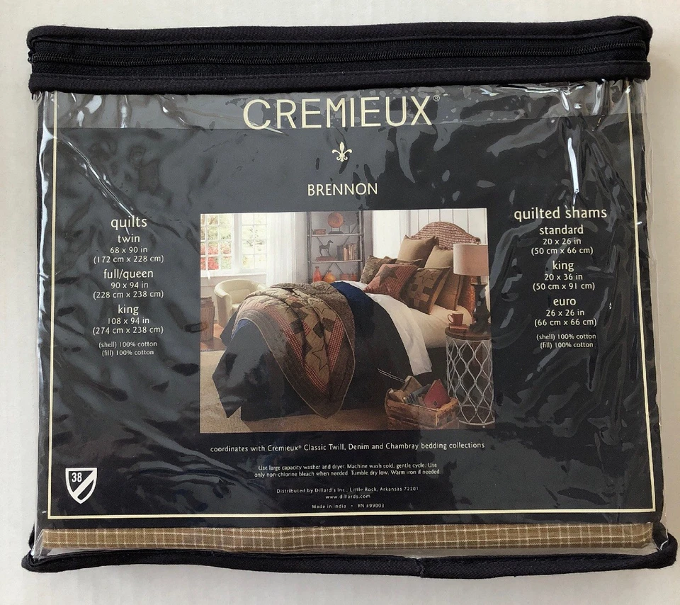 Dos (2) fundas de almohada Cremieux Brennon Euro Sham marrón marino nuevas en paquete precio de venta sugerido por el fabricante 39 USD cada una Foto 2 de 3