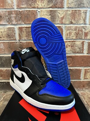 New 10 Nike Air Jordan 1 Retro High OG Game Royal Toe Black White 555088-041 Men