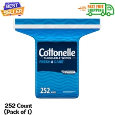 Cottonelle Flushable Wet Wipes - 1 Refill Pack, 252 Total Flushable Wipes White