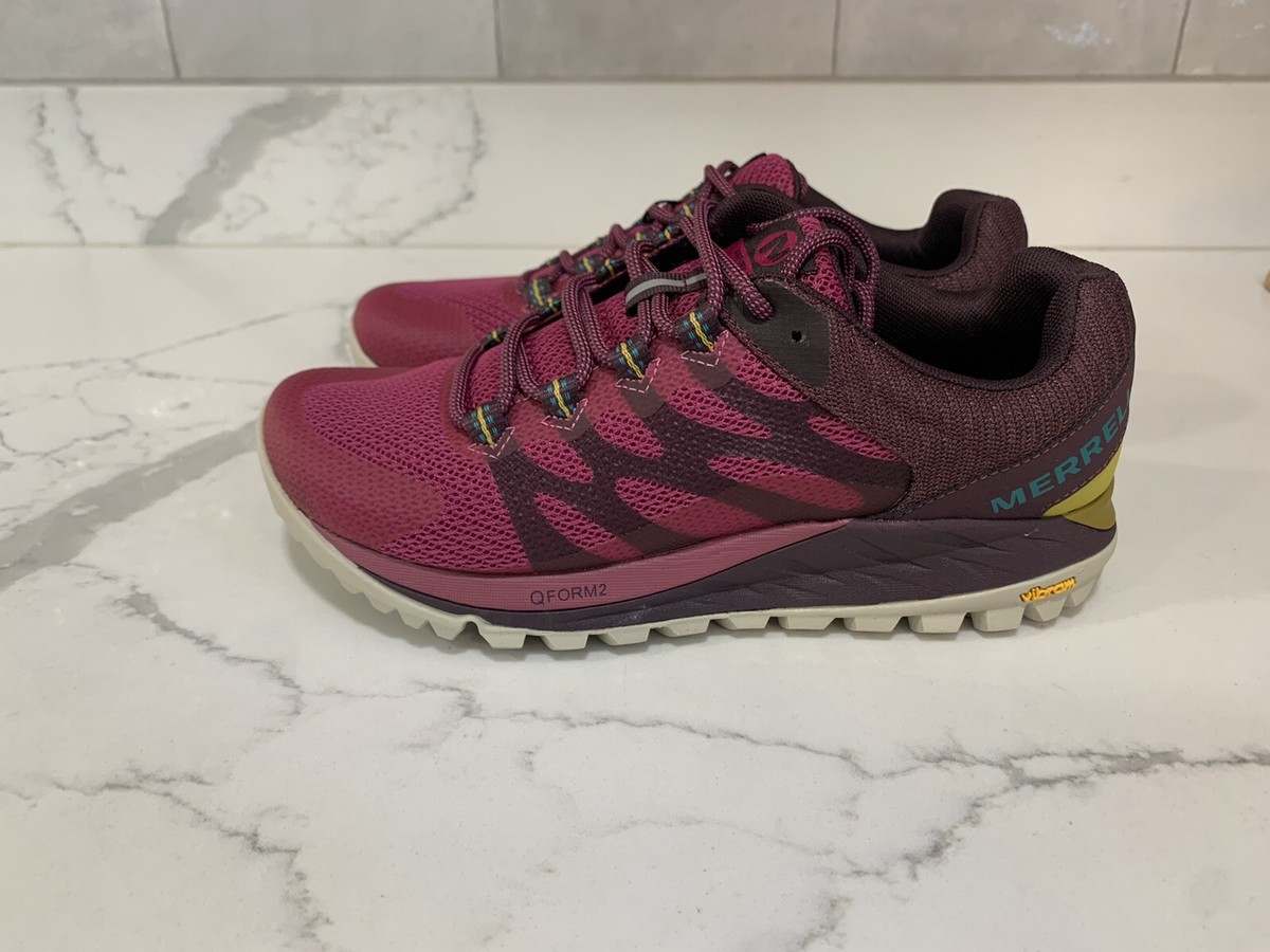 Merrell Women Antora vibram hiking shoes Red Cranberry