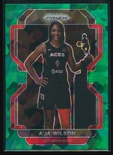 A'ja Wilson 2022 Panini Prizm WNBA Green Ice Prizm #128