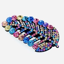 USA HANDMADE LEAF Hair Clip Hairpin use Swarovski Crystal Elegant Multi Color 12