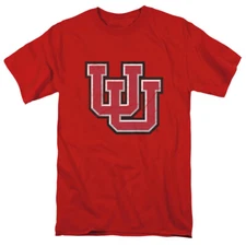 University of Utah Adult T-Shirt Distressed Primary, Red, S-5XL