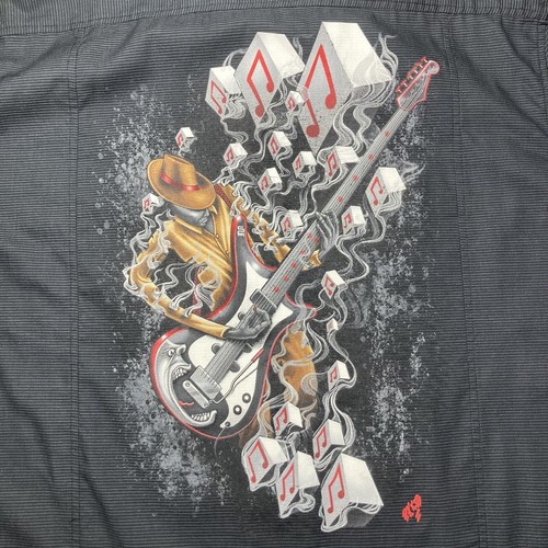 Vintage 2000s RK Kidd II Shirt 2XL Short Sleeve Button Up Ugly Hands Mask Guitar - Picture 5 of 10