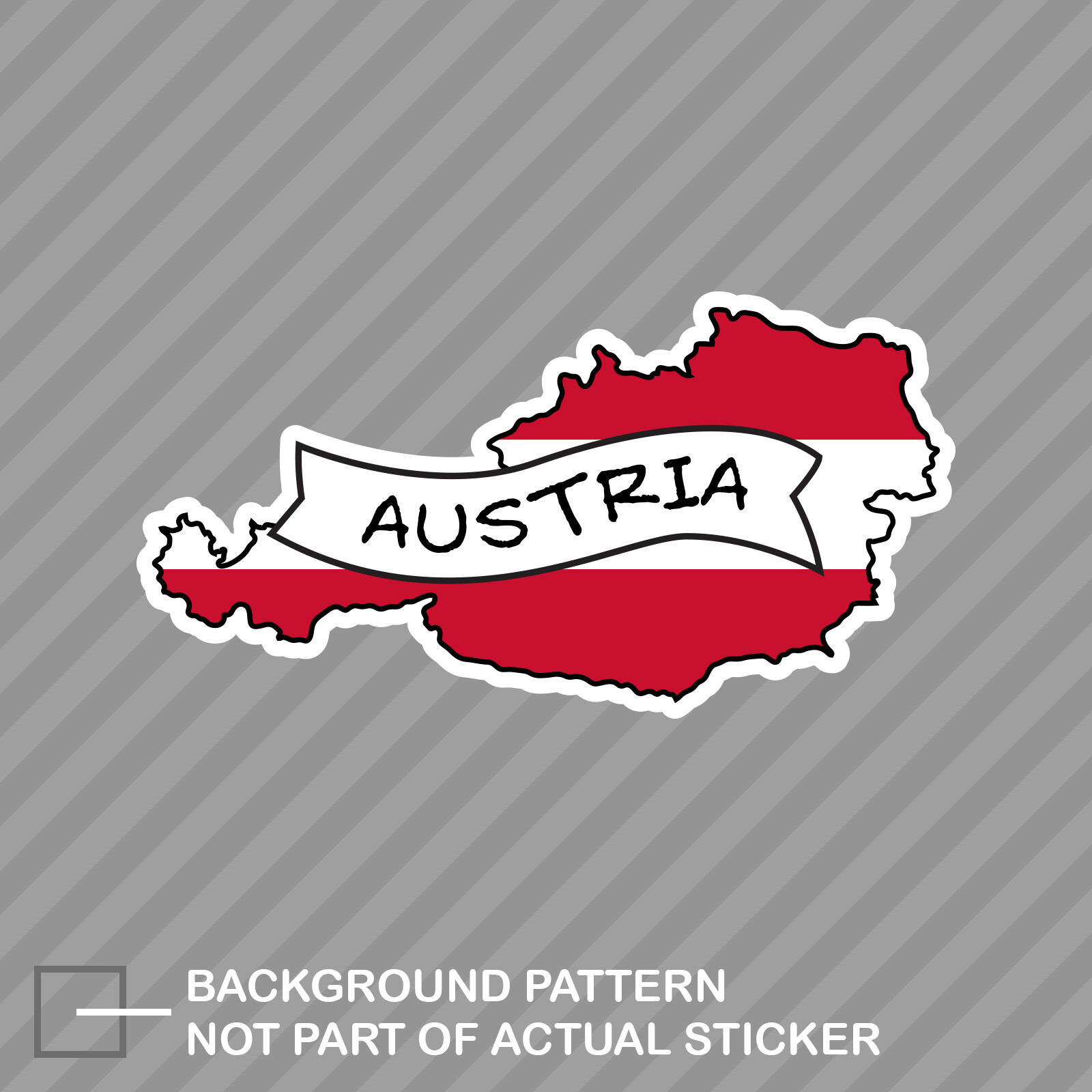 Austrian Shaped Austria Flag Sticker Decal Vinyl ribbon country pride ...
