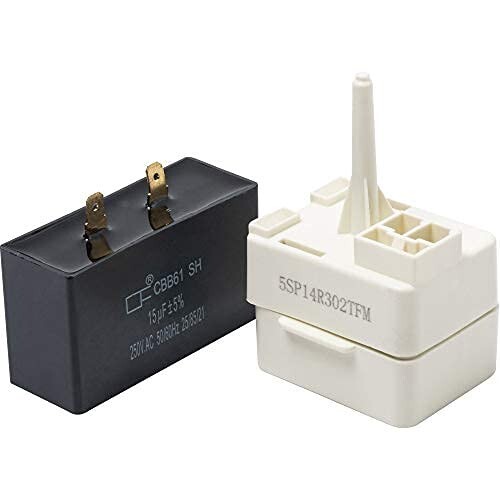 Kenmore Frigidaire Refrigerator Compressor Relay Start and Overload and capacito-image