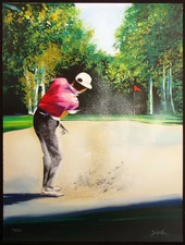 Victor Spahn "Swing I" Hand Signed & Numbered Fine Art Lithograph golfing sports