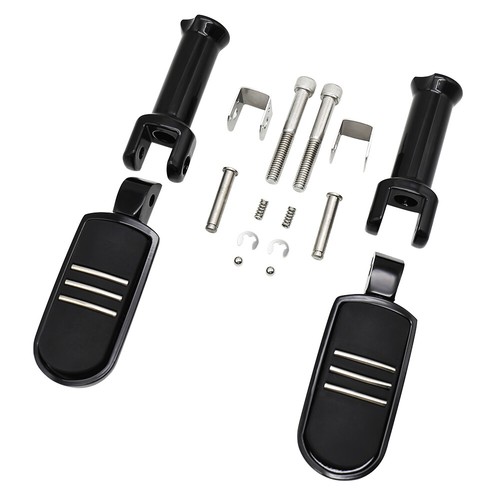 2018-Later Black Passenger Pegs Rear Foot Pegs Mounts For Harley Softail Models - Picture 10 of 10