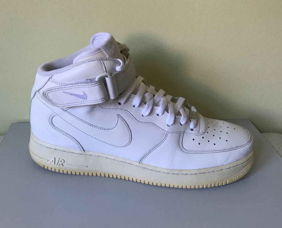 2013 NIKE Air Force 1 AF1 Triple White men’s size 13 mid Hi Top Vintage  retro