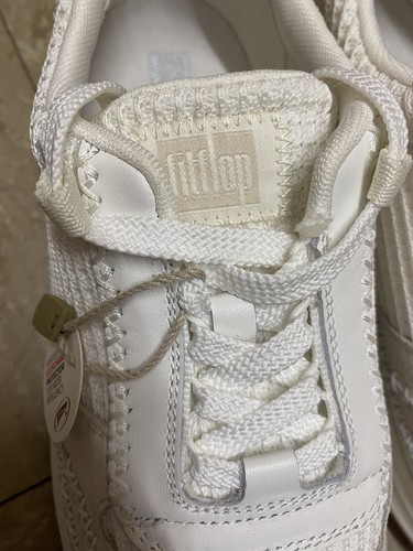 FitFlop Mujer’s UK 7 F-Mode Tenis Entrenadores Punto de Cruz Urbano Blanco Mezcla - Imagen 5 de 15