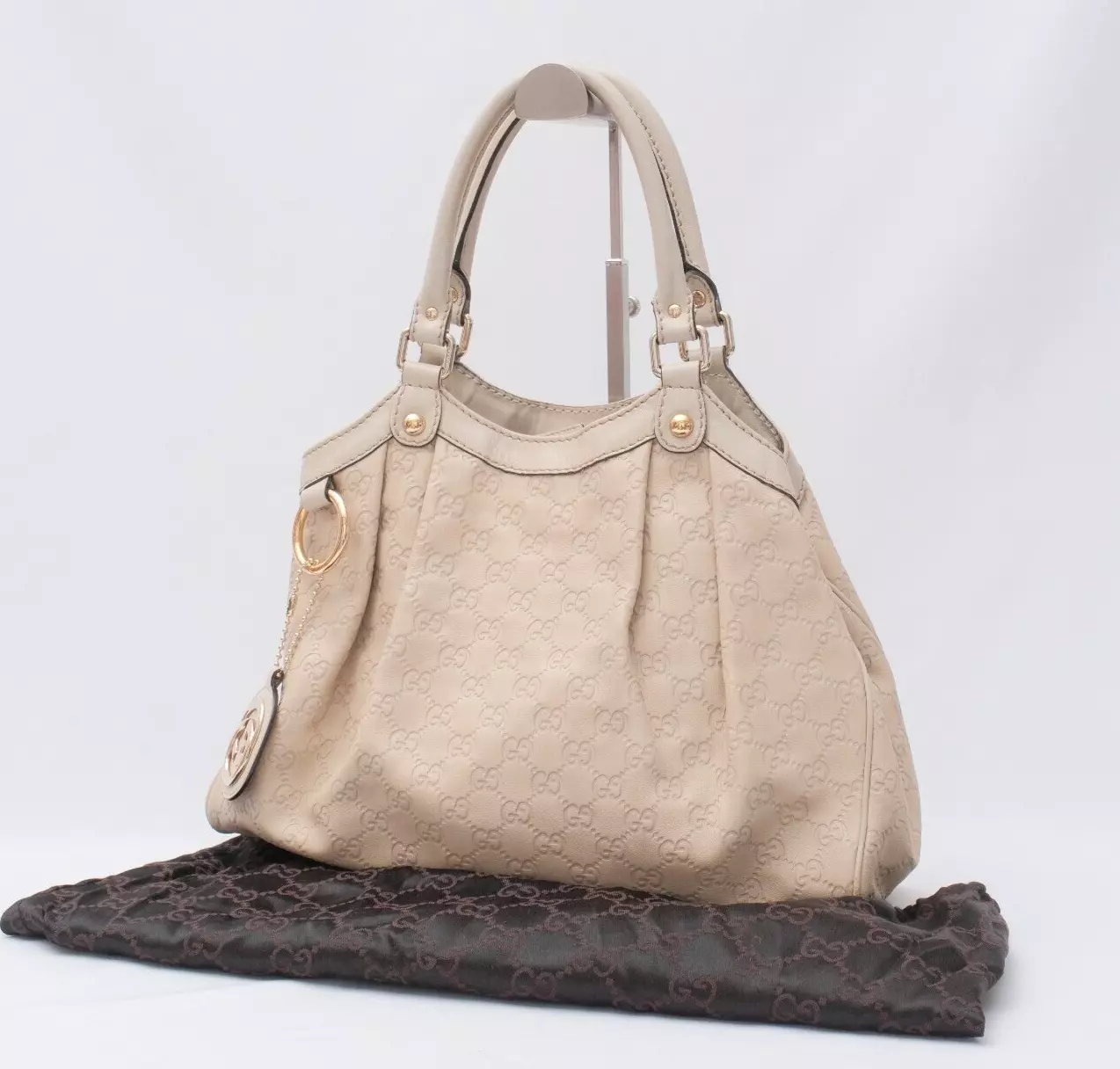 Sac à main bandoulière GUCCI Sukey fourre tout cuir Guccissima authentique