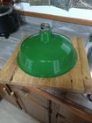 VTG.  15" Green Enamel  Ceiling Light With / Adapter Shade Beautiful Condition  — photo 1