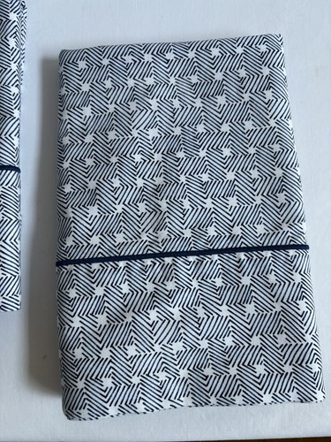 2 Ralph Lauren Navy & White Spencer Basketweave King Pillowcases*GUC* - Picture 3 of 12