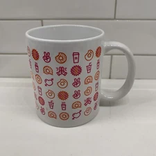 Dunkin Donuts Mug Holiday Peace Sign Love Heart Ceramic Coffee Cup