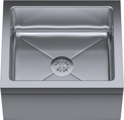 なかのす 1019 NSF Stainless Steel Floor Mop Sink - Commercial Utility Basin 19