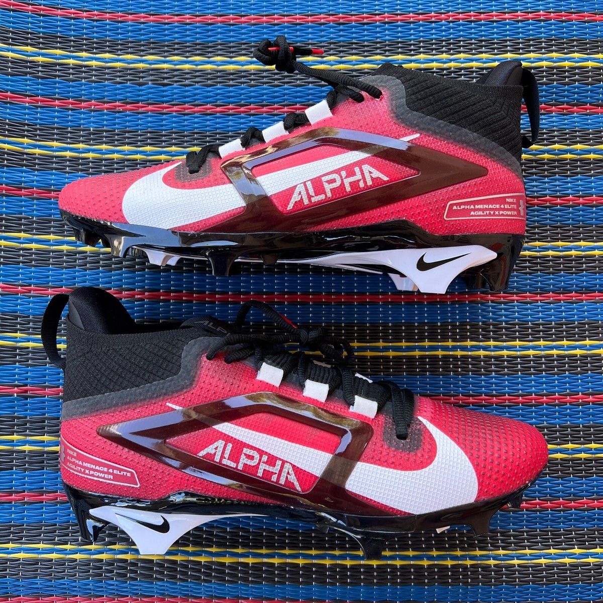Nike Alpha Menace 4 Elite Football Cleats Red FD7036-600 Size 9.5