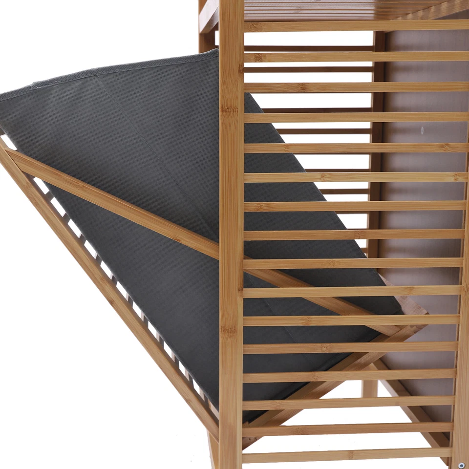 Cesta de baño de bambú con estante de 2 niveles Foto 4 de 4