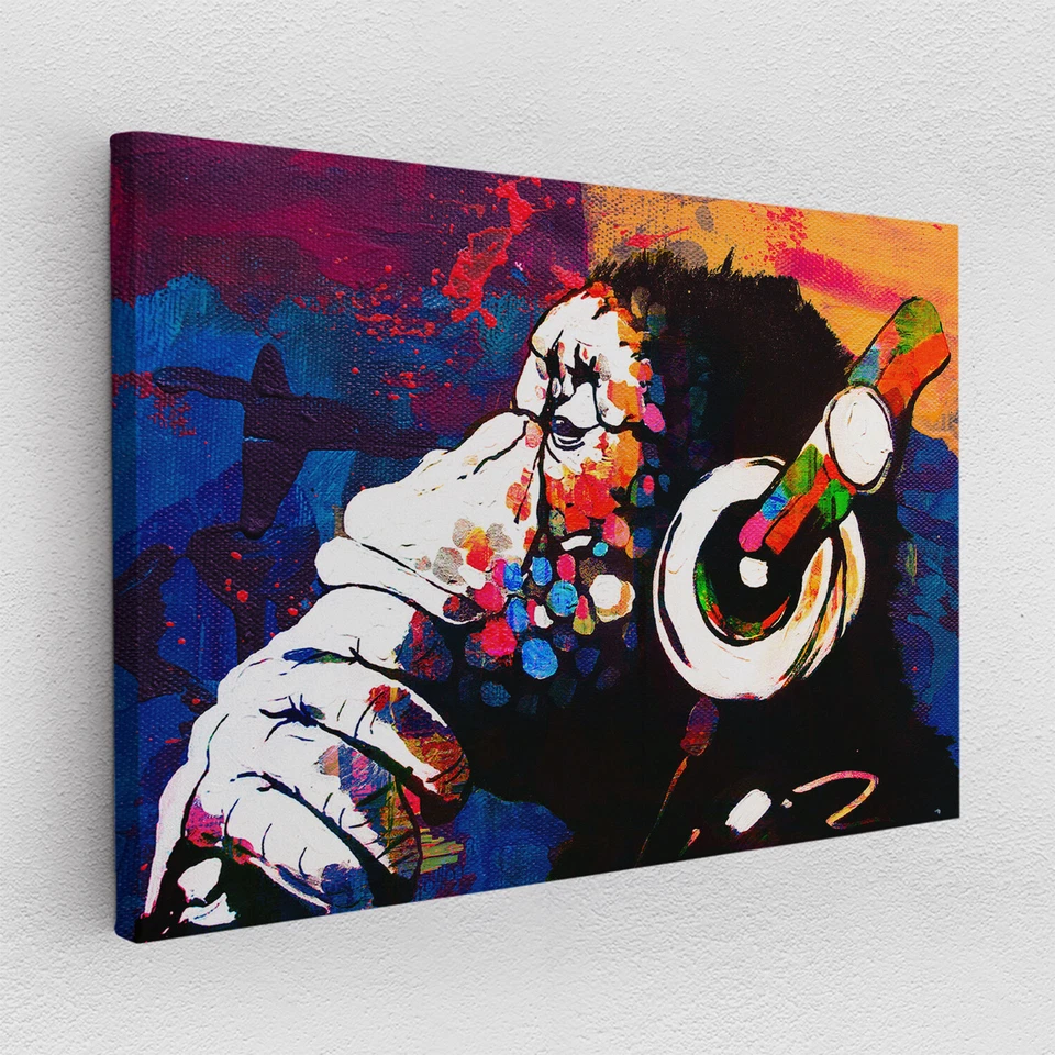 Leinwandbild Poster Acryl Street Art Affe Musik Banksy Graffiti Pop Art - Bild 1 von 4