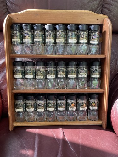 24 SCHILLING McCormick Spice Jars Spice Bottles And Spice Rack Black Lids Empty