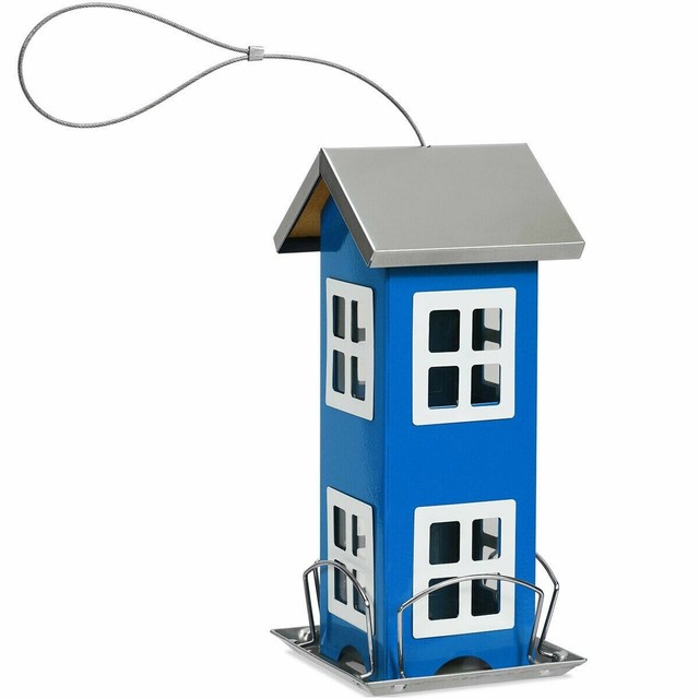 Garden Yard Bird Feeder House Weatherproof Wildlife Seed Feeders