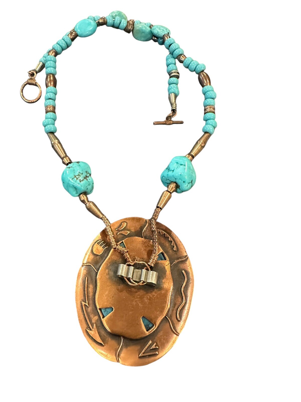 NATIVE AMERICAN STYLE SOLID COPPER NECKLACE PENDA… - image 5