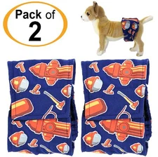 PACK of 2 Dog Diapers Belly Band WASHABLE Male Wrap WATERPROOF For SMALL Pets