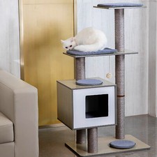48" Cat Tree Tower Activity Center Large Playing House Condo For Rest