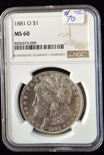 1881-O Morgan Silver Dollar-Toned- CERTIFIED NGC MS 60-009