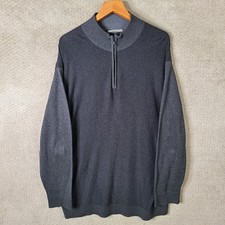 Alfani Sweater Mens 2XLT Gray Quarter Zip Pul...