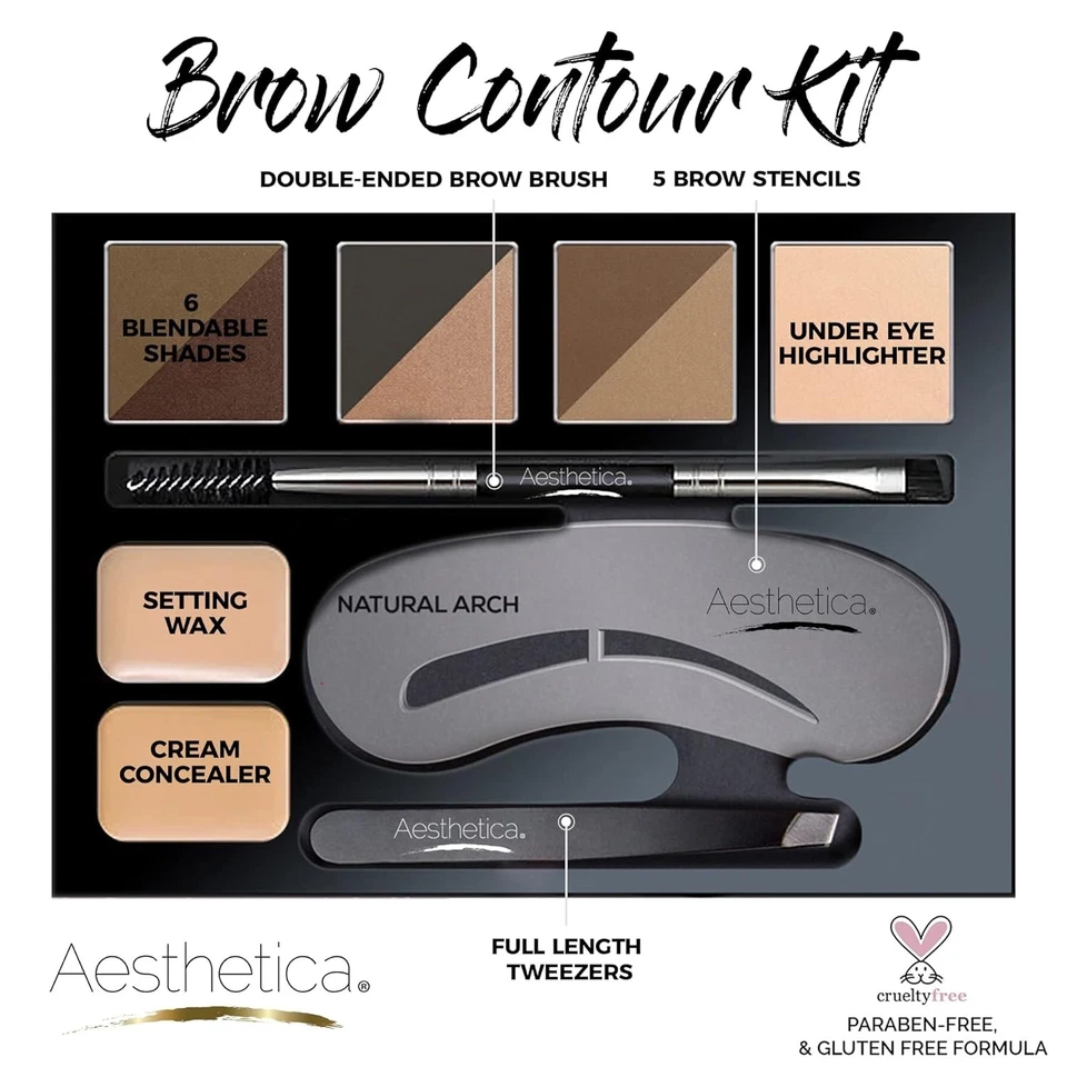 Transform Your Brows: Complete 16-Piece Brow Contour Kit - Ideal Gift for Women - Image 3 of 4