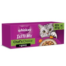 whiskas Tasty Mix 1+Chef´s Choice in Gravy 40x85g Pouches, Adult Cat Food UK 3.86 per kilo