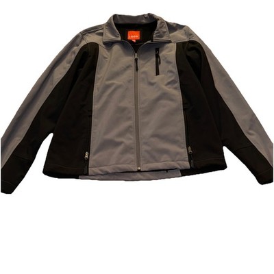 IZOD Men s Two-tone Soft Shell Full Zip Jacket Grey/ Black Size Large