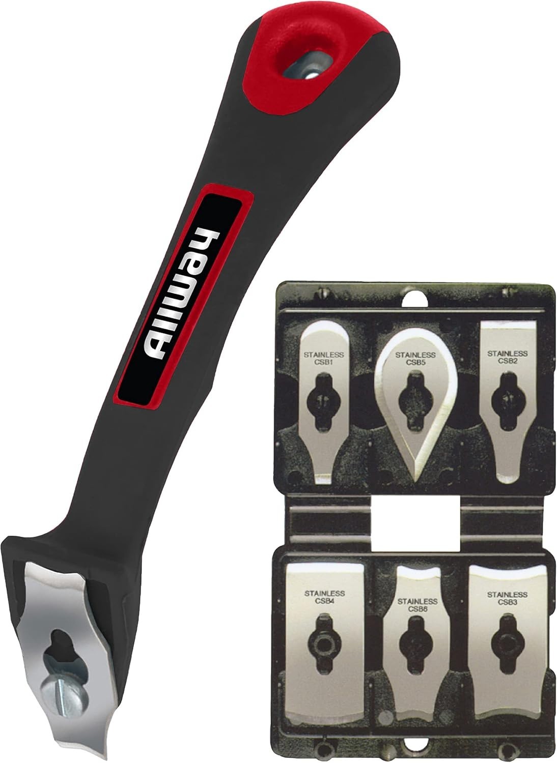 Professional Soft-Grip CS6 Scraper Set - 6 Stainless Steel Paint Blades Included