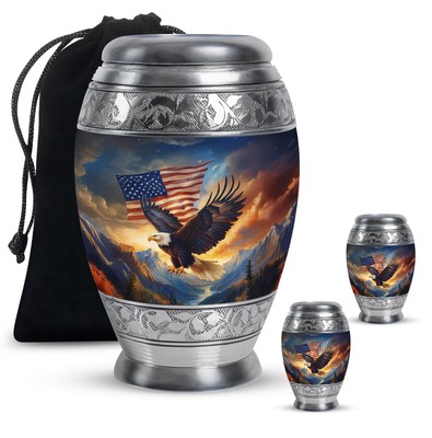 Eagle Urn 10Inch + 3Inch Set Of 2 for Ashes Keepsake & Decorative Cremation
